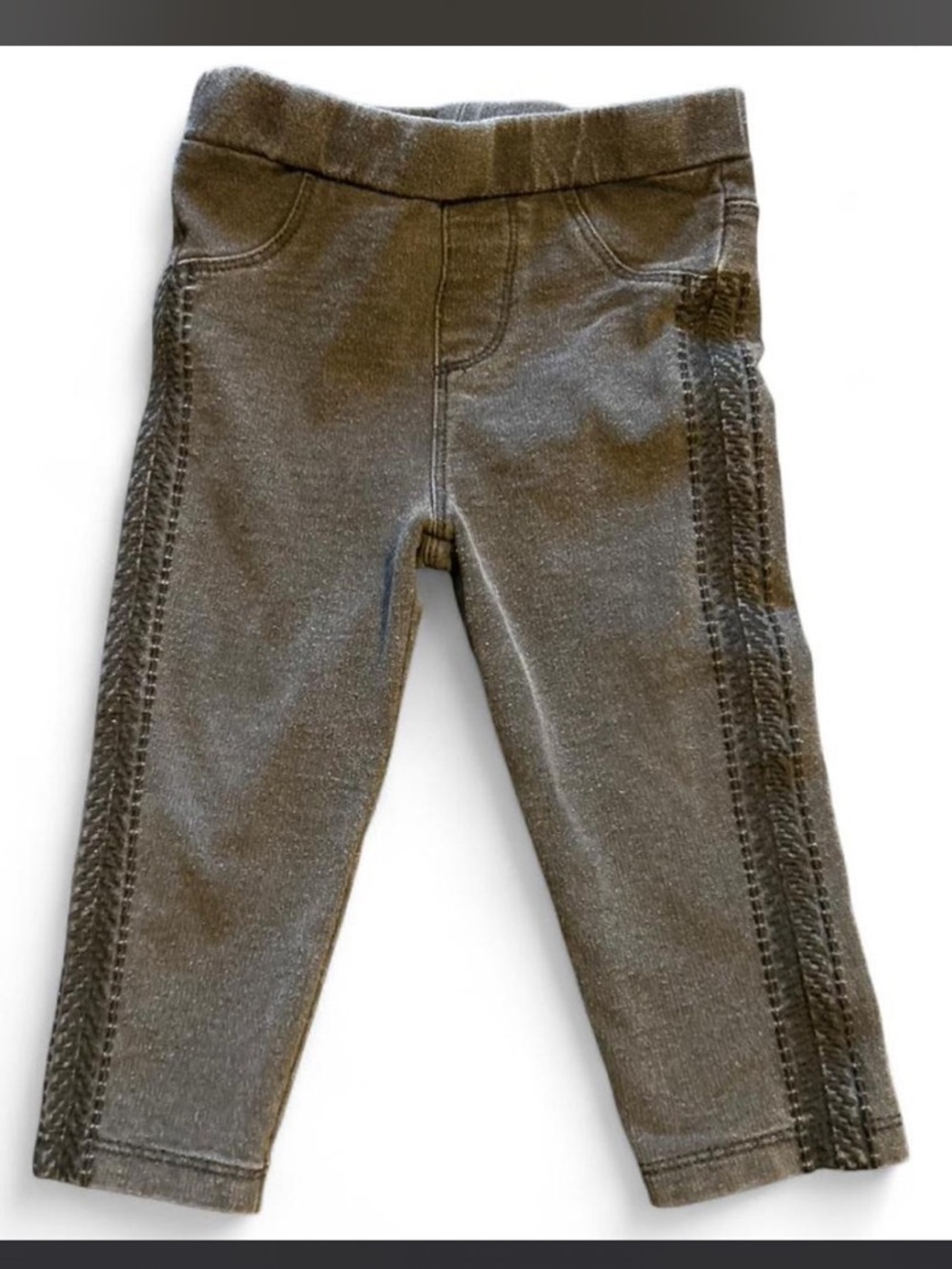 Koala Kids Dark Gray Leggings with Side Braid Detail